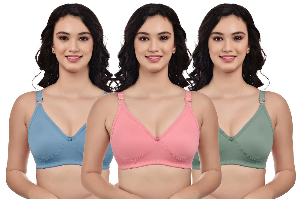 ILARIA Women Everyday Non Padded Bra (Set of 3) - Desire